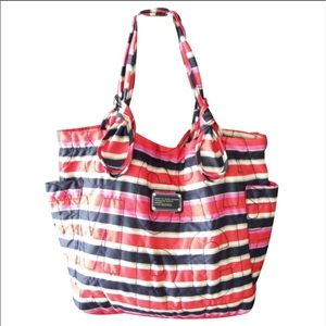 Marc by Marc Jacobs striped pink/blue small tote
